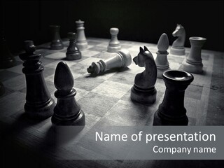 Leisure Fight Chess PowerPoint Template