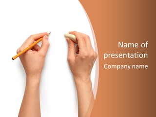 Showing Hand Erasing PowerPoint Template