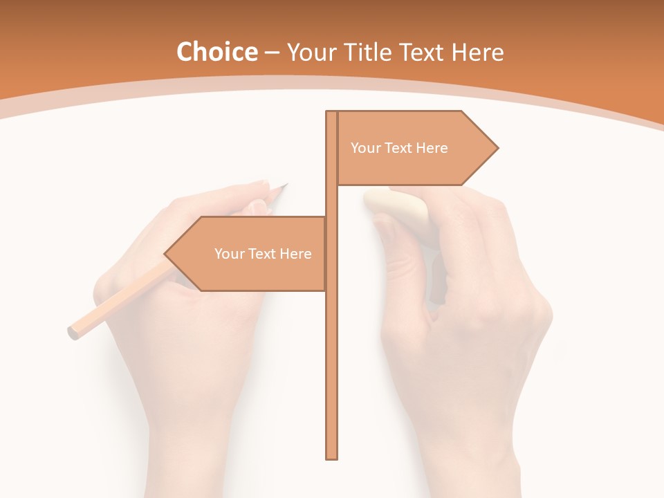 Showing Hand Erasing PowerPoint Template