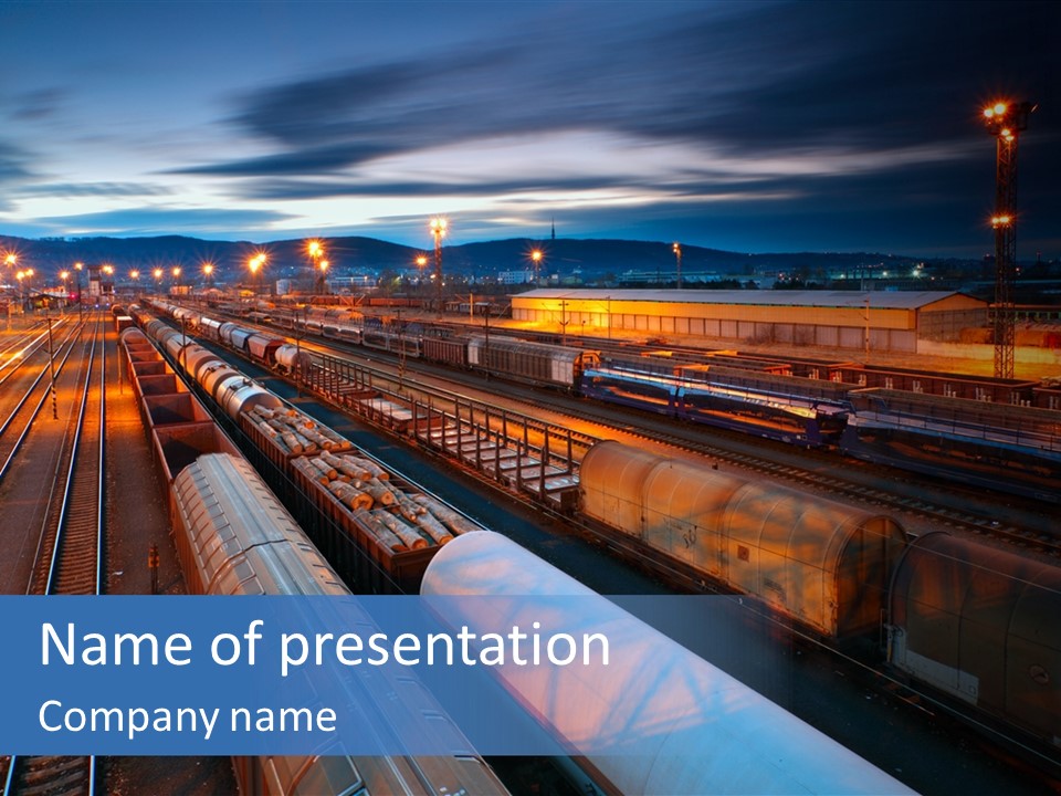 Freighttrain Sunrise Move PowerPoint Template