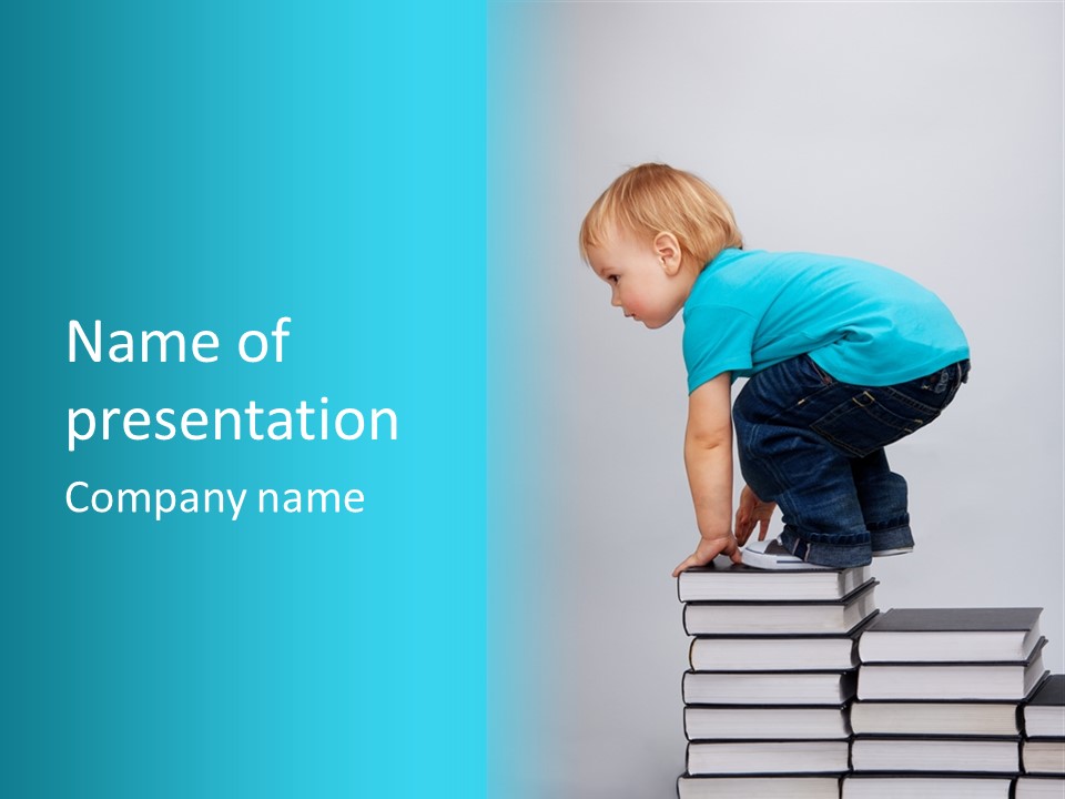 Tower Stack Kid PowerPoint Template