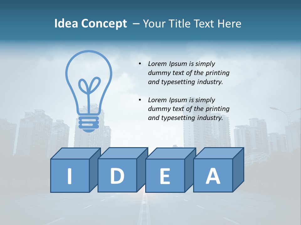 Construction City Road PowerPoint Template