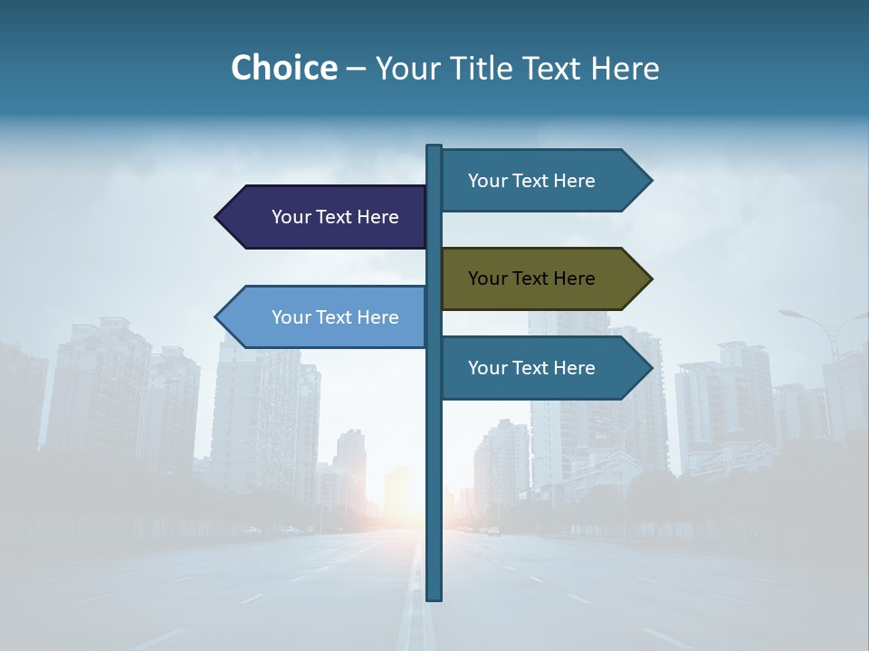 Construction City Road PowerPoint Template