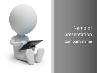 White Tablet Grey PowerPoint Template