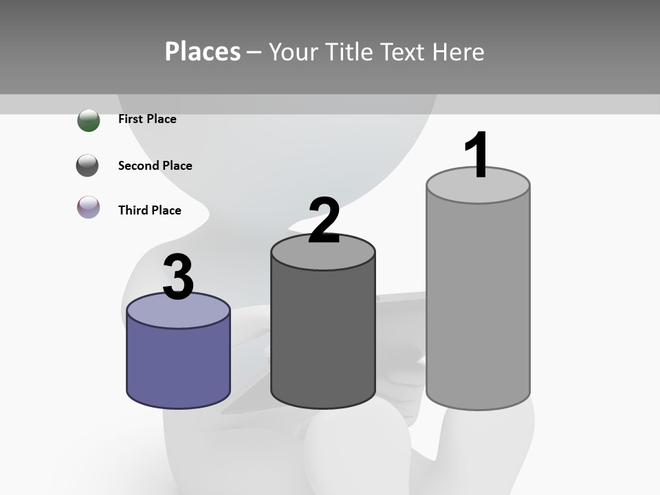White Tablet Grey PowerPoint Template