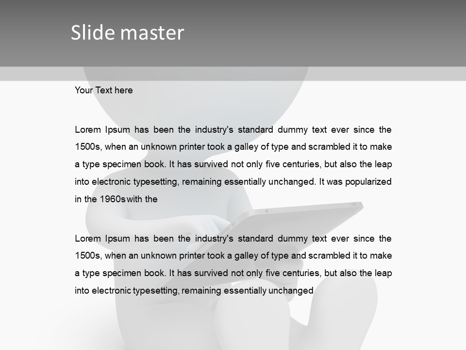 White Tablet Grey PowerPoint Template