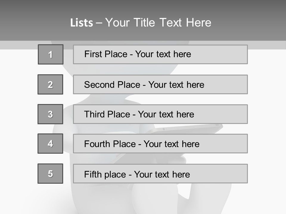 White Tablet Grey PowerPoint Template