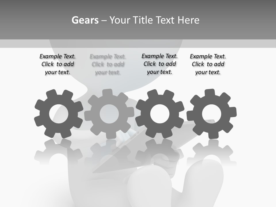 White Tablet Grey PowerPoint Template