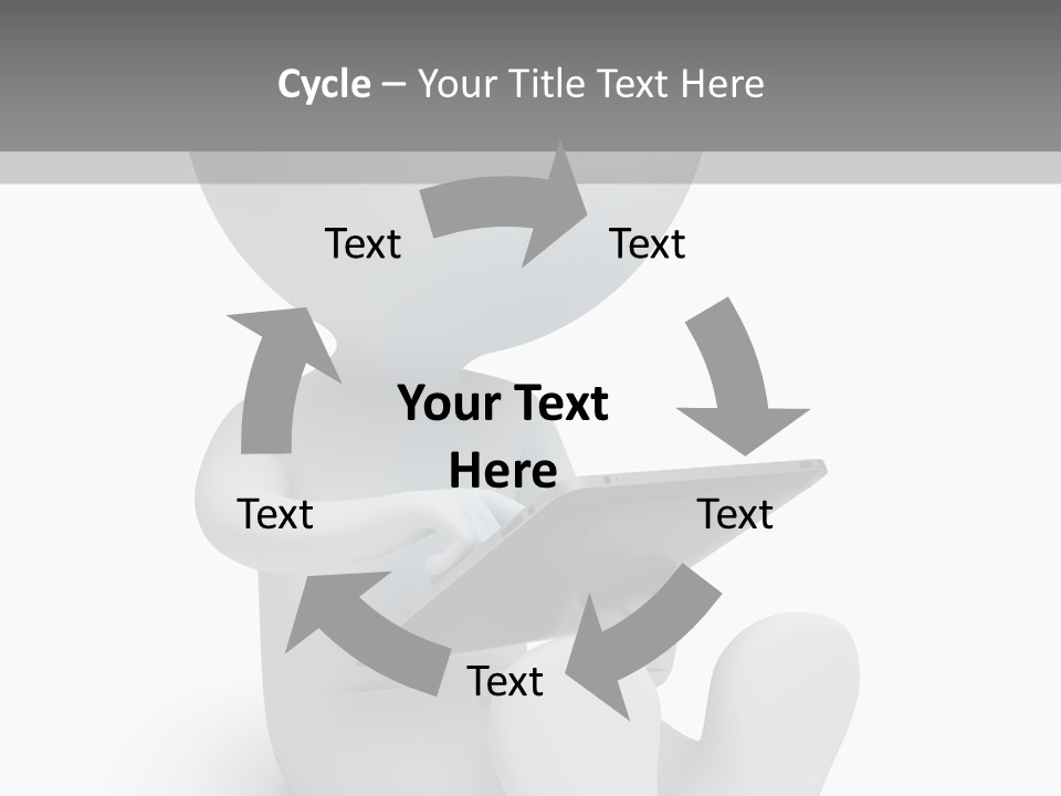 White Tablet Grey PowerPoint Template