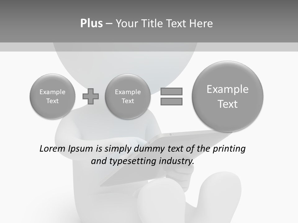 White Tablet Grey PowerPoint Template