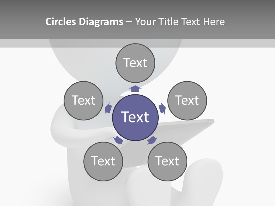 White Tablet Grey PowerPoint Template