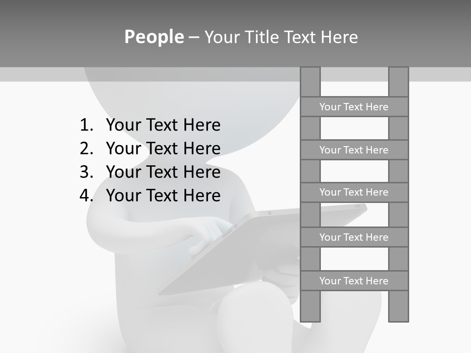 White Tablet Grey PowerPoint Template