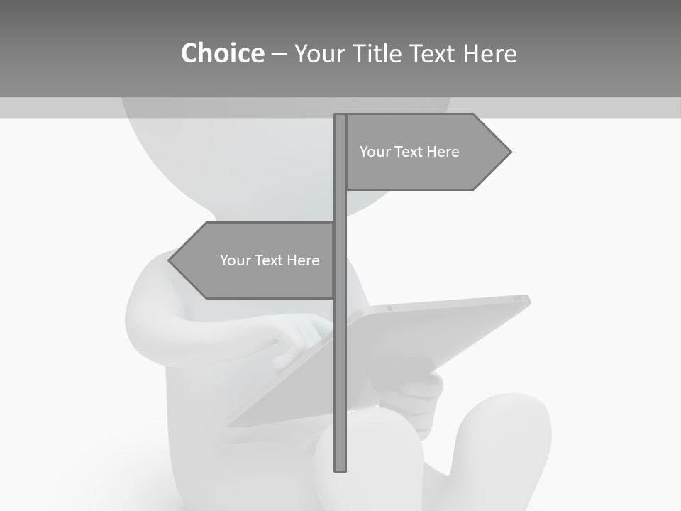 White Tablet Grey PowerPoint Template