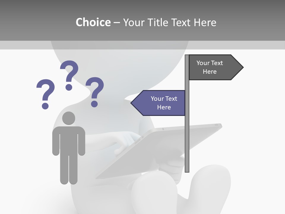 White Tablet Grey PowerPoint Template