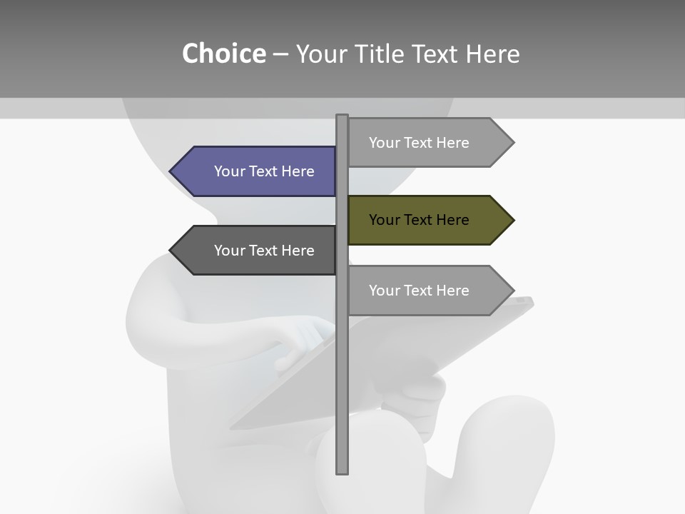White Tablet Grey PowerPoint Template