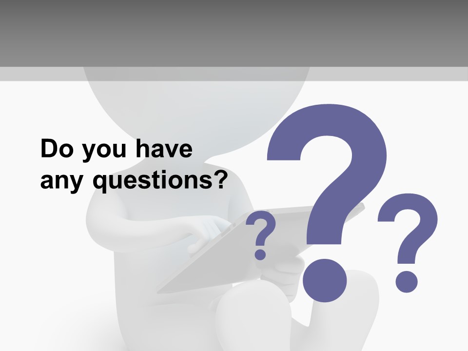 White Tablet Grey PowerPoint Template