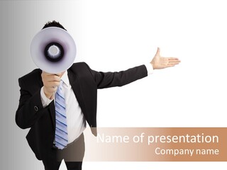 Shouting Speaker Energy PowerPoint Template