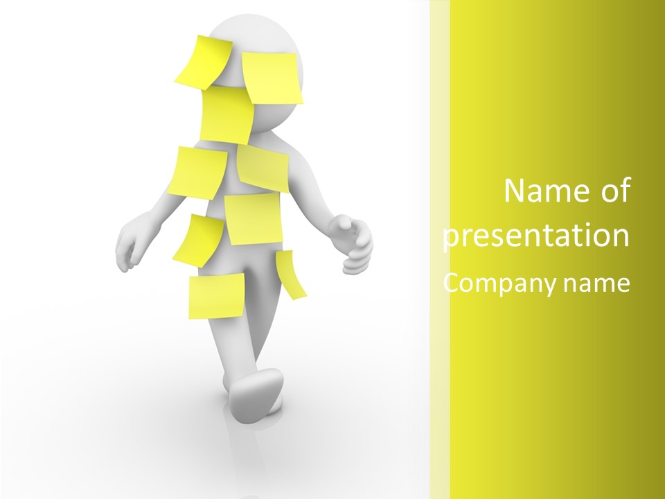 Message Memory Yellow PowerPoint Template