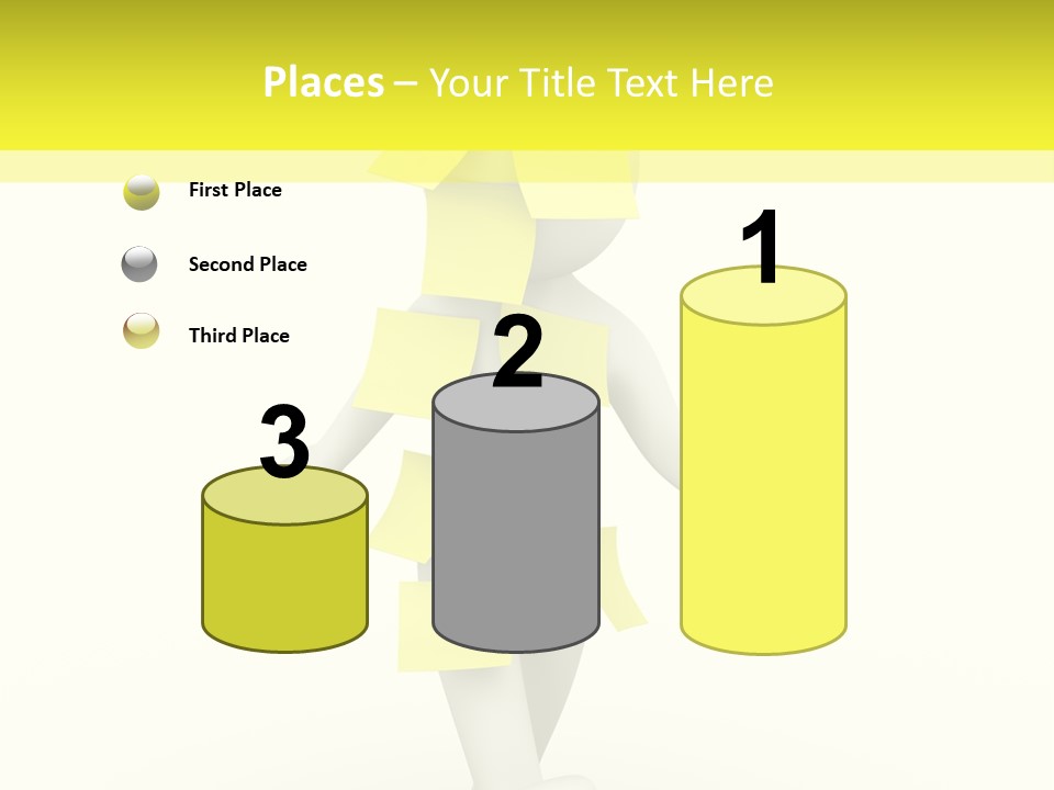 Message Memory Yellow PowerPoint Template