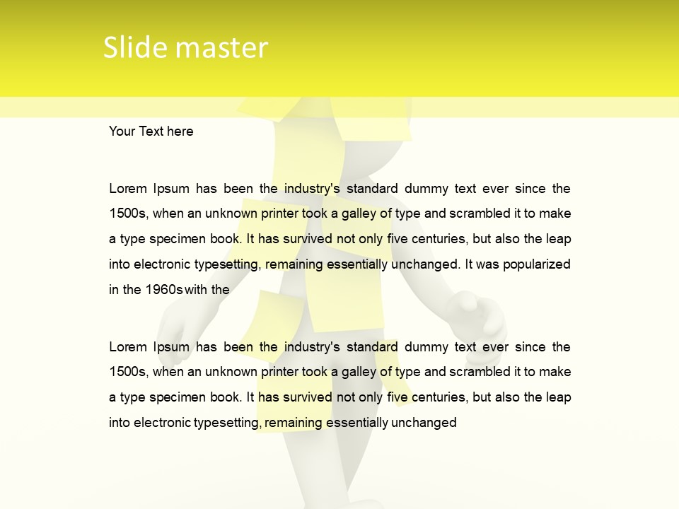 Message Memory Yellow PowerPoint Template