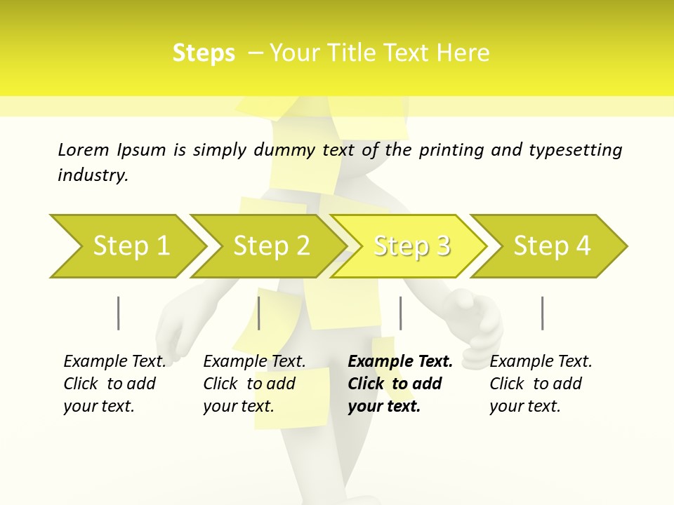 Message Memory Yellow PowerPoint Template