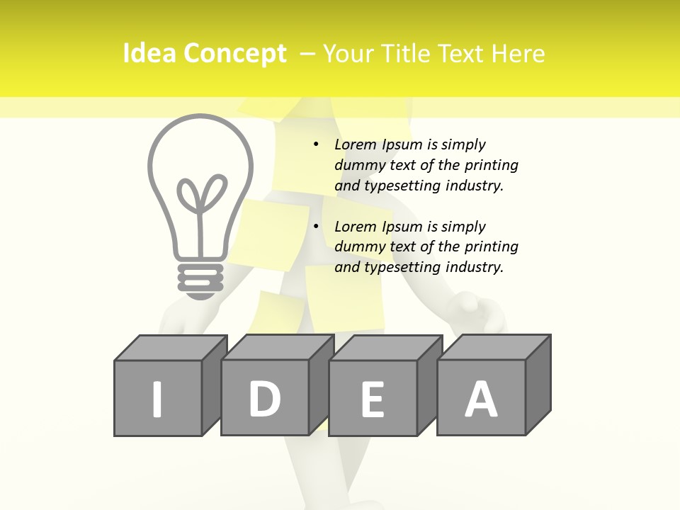 Message Memory Yellow PowerPoint Template