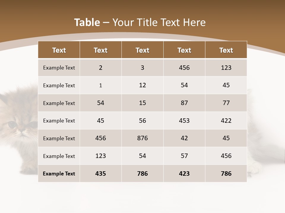 Furry Spotty Cat PowerPoint Template