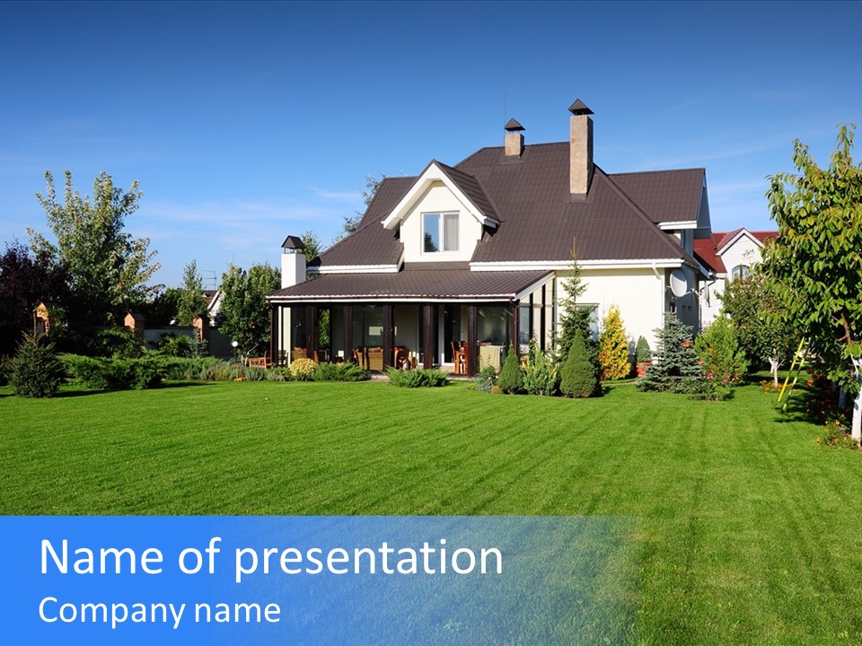 Estate Blue Wood PowerPoint Template