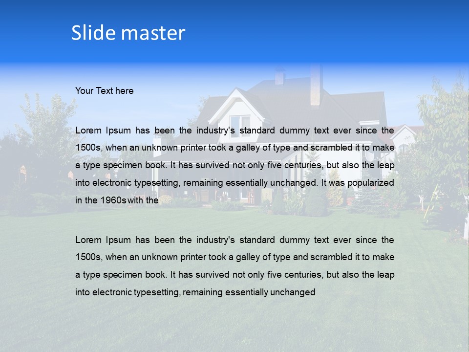Estate Blue Wood PowerPoint Template