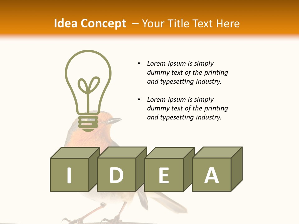 Robin On Branch PowerPoint Template