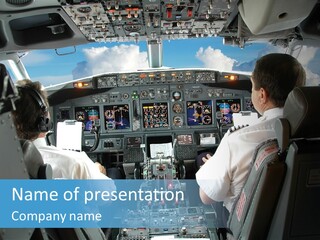 Levers Takeoff Clouds PowerPoint Template