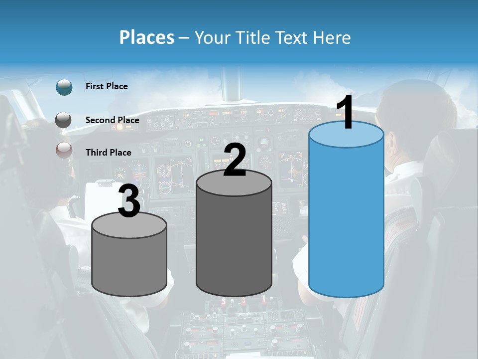 Levers Takeoff Clouds PowerPoint Template