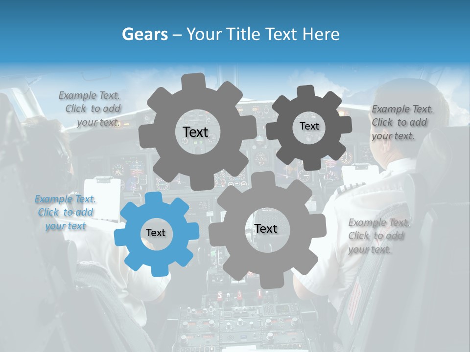 Levers Takeoff Clouds PowerPoint Template