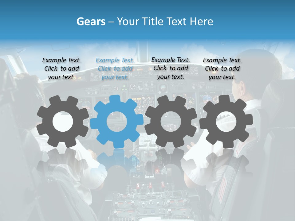 Levers Takeoff Clouds PowerPoint Template