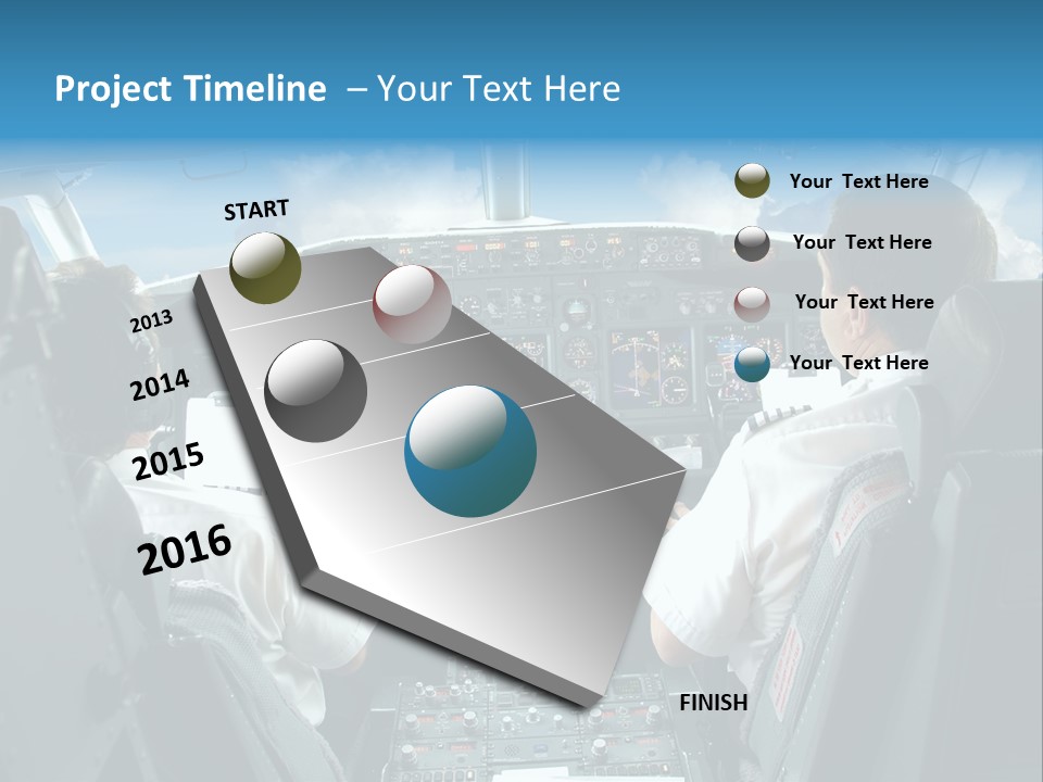 Levers Takeoff Clouds PowerPoint Template