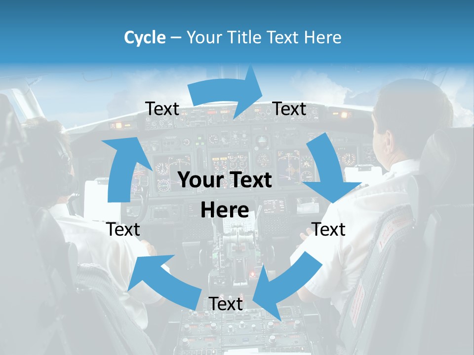 Levers Takeoff Clouds PowerPoint Template