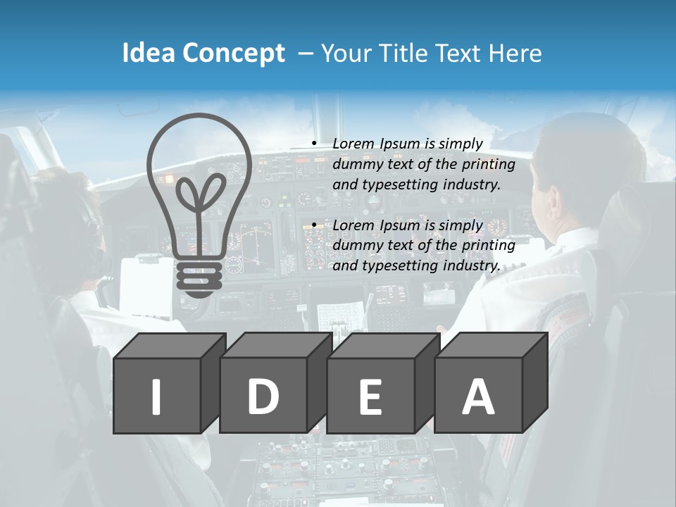 Levers Takeoff Clouds PowerPoint Template