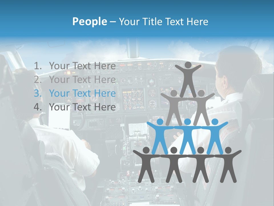 Levers Takeoff Clouds PowerPoint Template