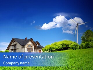 Ecological House Turbine PowerPoint Template