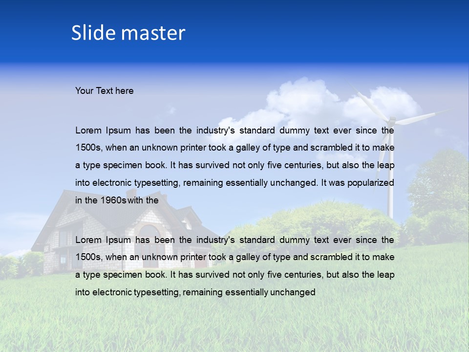 Ecological House Turbine PowerPoint Template