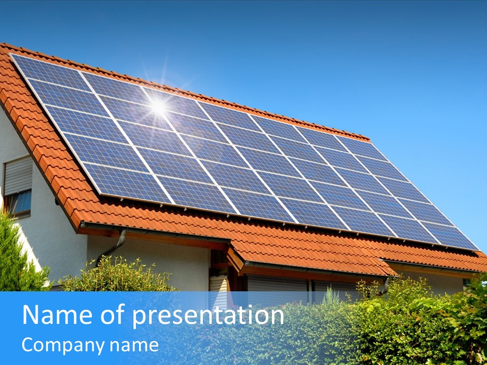 Solar Panel Roof PowerPoint Template