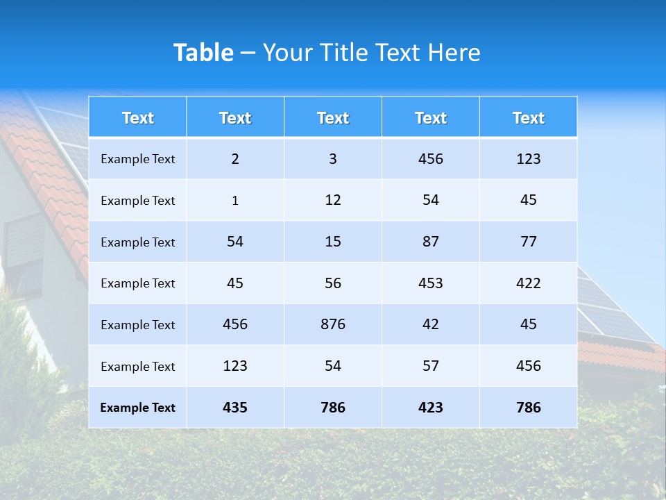 Solar Panel Roof PowerPoint Template