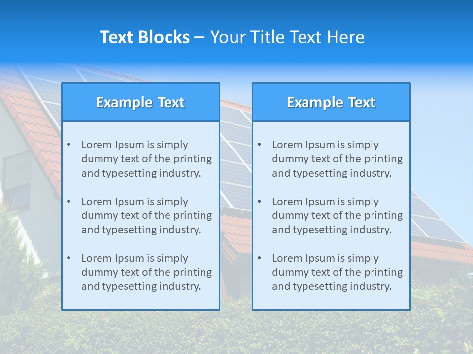 Solar Panel Roof PowerPoint Template