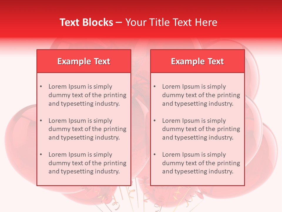 Glossy Helium Balloons Balloon PowerPoint Template