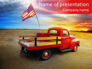 Vehicle Country Red PowerPoint Template