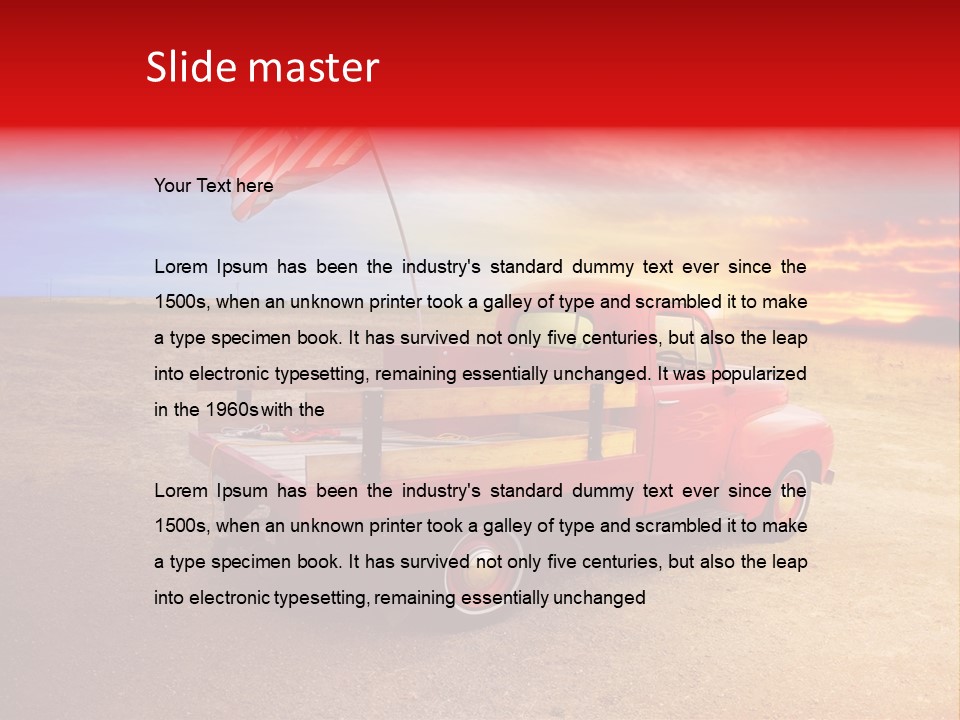 Vehicle Country Red PowerPoint Template