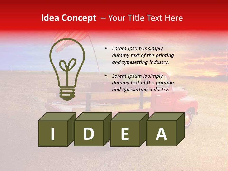 Vehicle Country Red PowerPoint Template