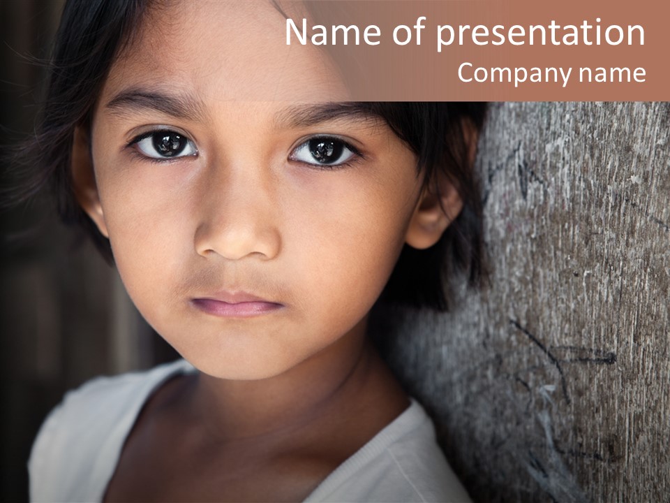 Girl Horizontal Ethnicity PowerPoint Template