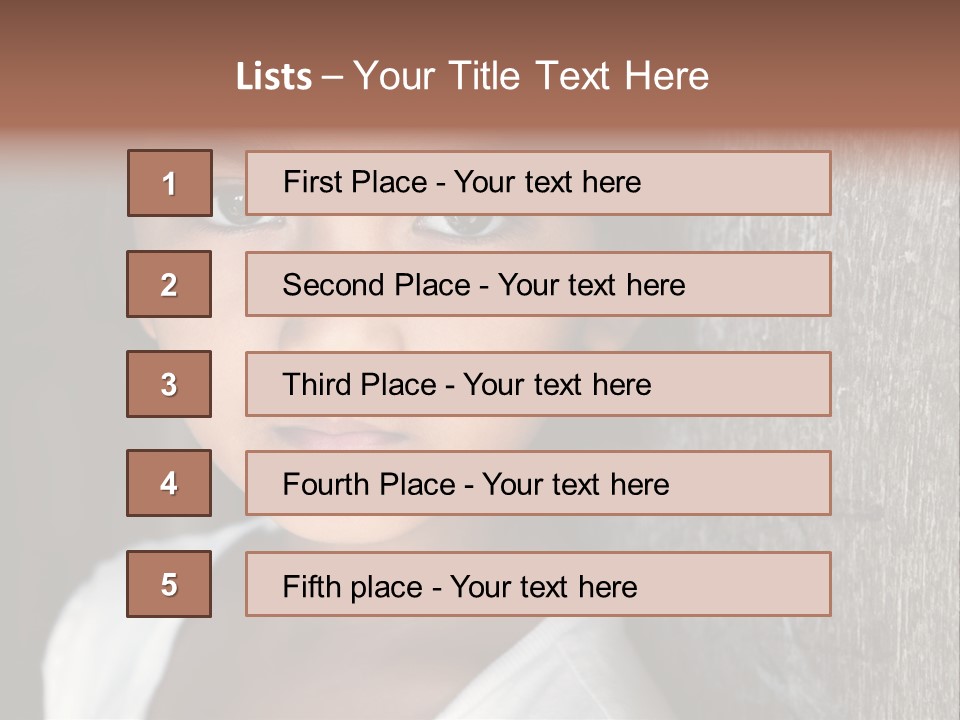 Girl Horizontal Ethnicity PowerPoint Template