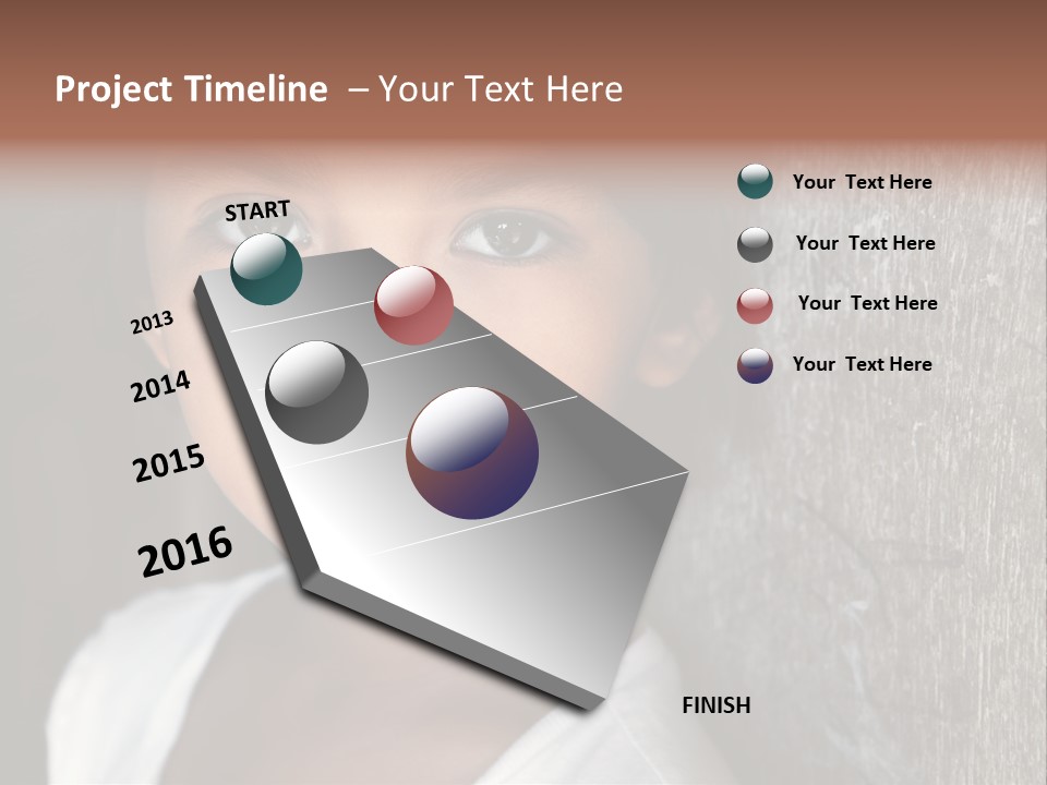 Girl Horizontal Ethnicity PowerPoint Template